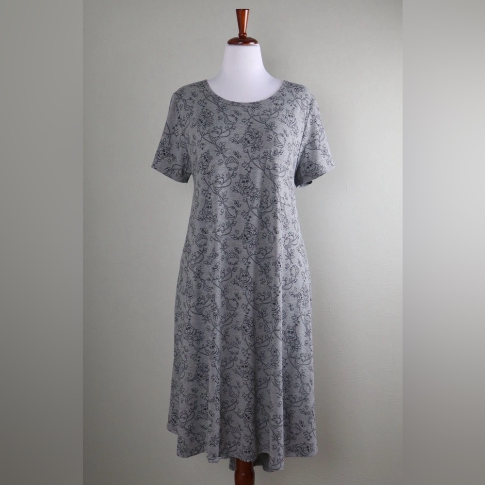 LuLaRoe Disney Collection Carly Dress Miss Piggy and Kermit the Frog Sz M EUC - Picture 2 of 7